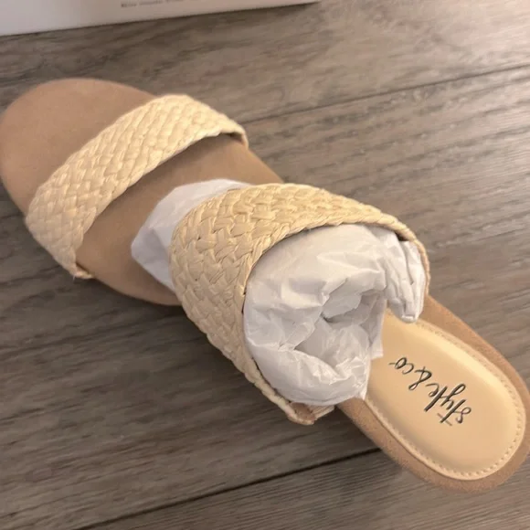 NIB [Style & Co.] Daliaa Wedge Sandals in Natural Woven Womens 9.5 / 11 - Picture 8 of 12